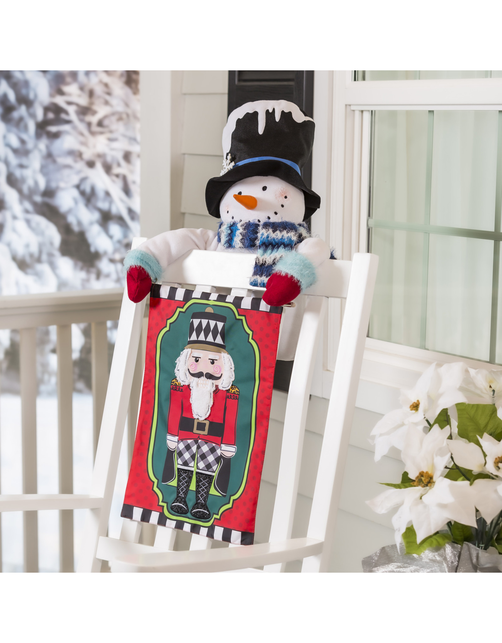 Evergreen Enterprises Patterned Nutcracker Garden Applique Flag