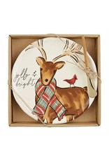 Mud Pie Deer Tartan Cheese Set