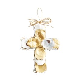 Mudpie Gold Raw Oyster Cross Ornament