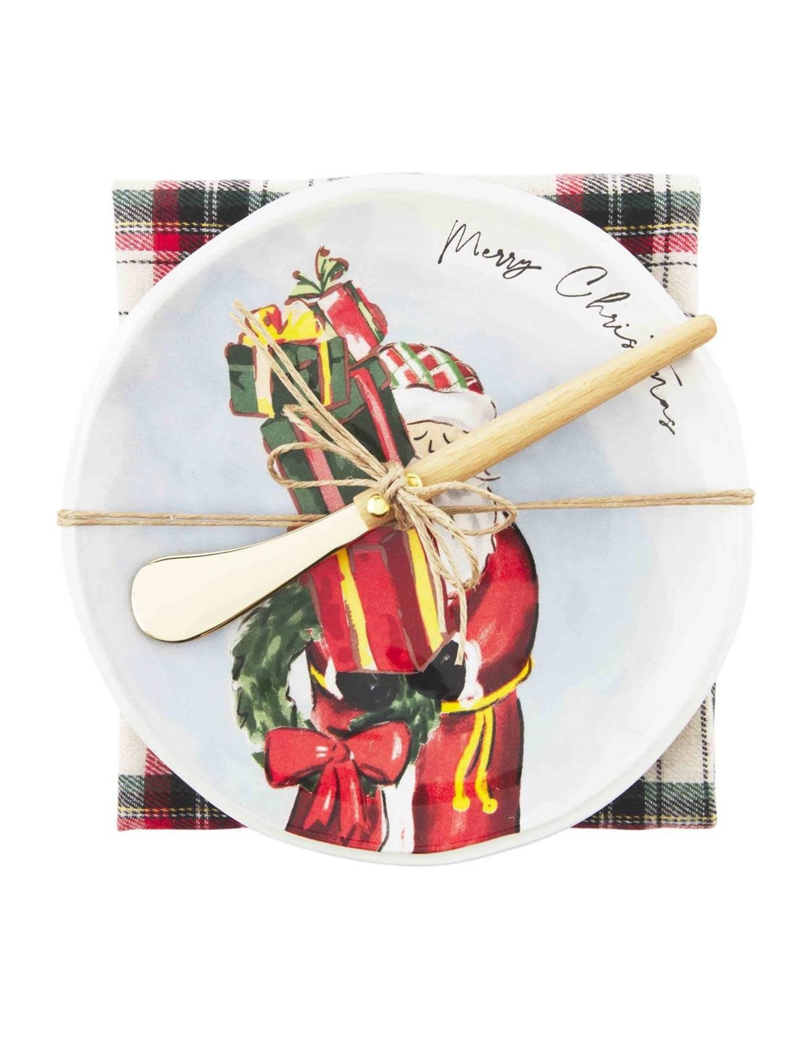 Mud Pie Merry Christmas Tartan Appetizer Set