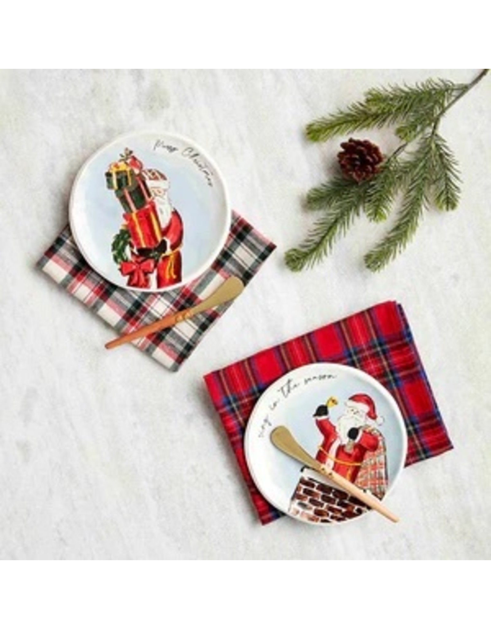 Mud Pie Merry Christmas Tartan Appetizer Set