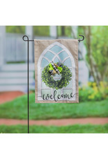 Evergreen Enterprises Farmhouse Window and Wreath Garden Burlap Flag