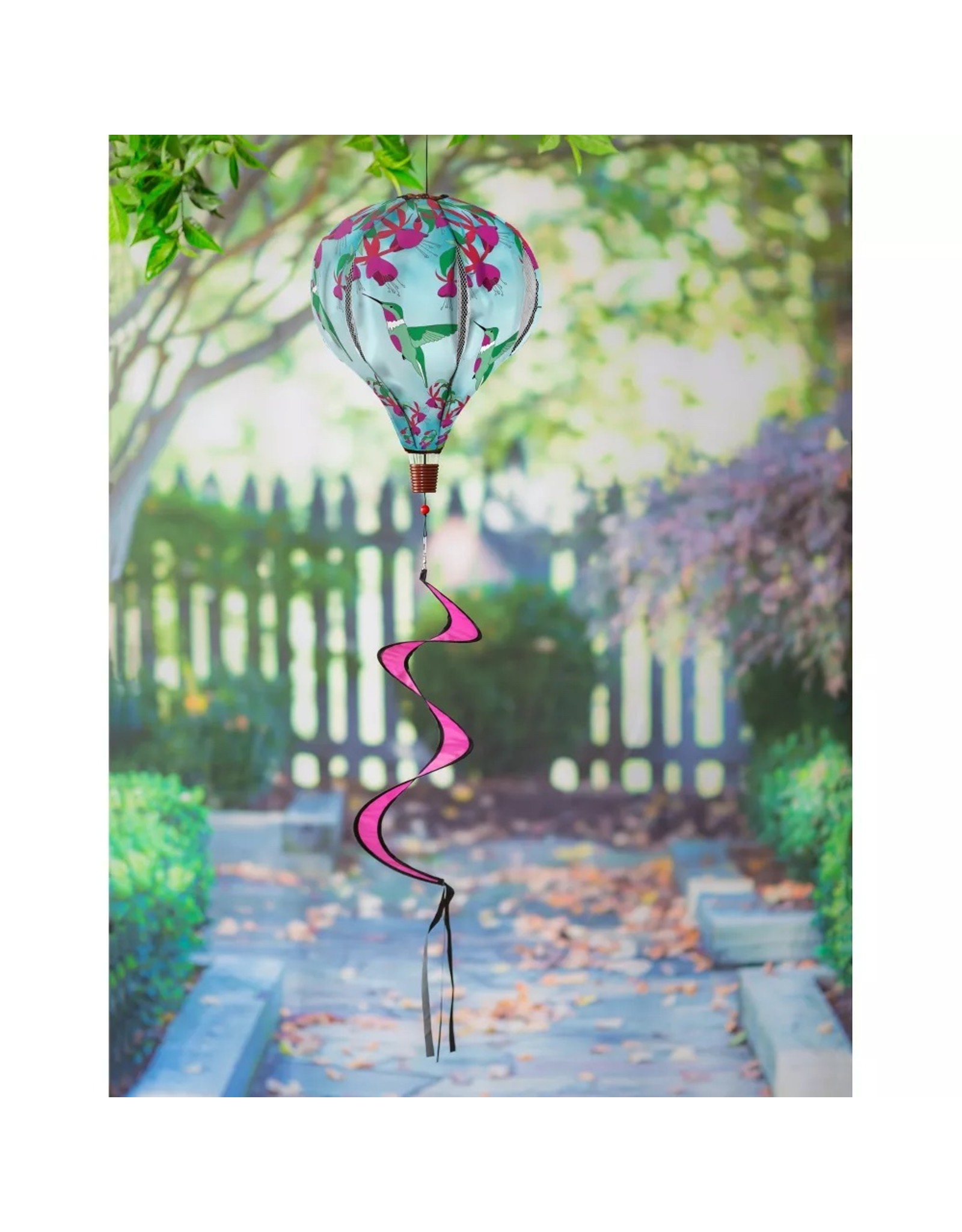 Evergreen Enterprises Hummingbird Feeding Burlap Balloon Spinner