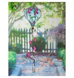 Evergreen Enterprises Hummingbird Feeding Burlap Balloon Spinner