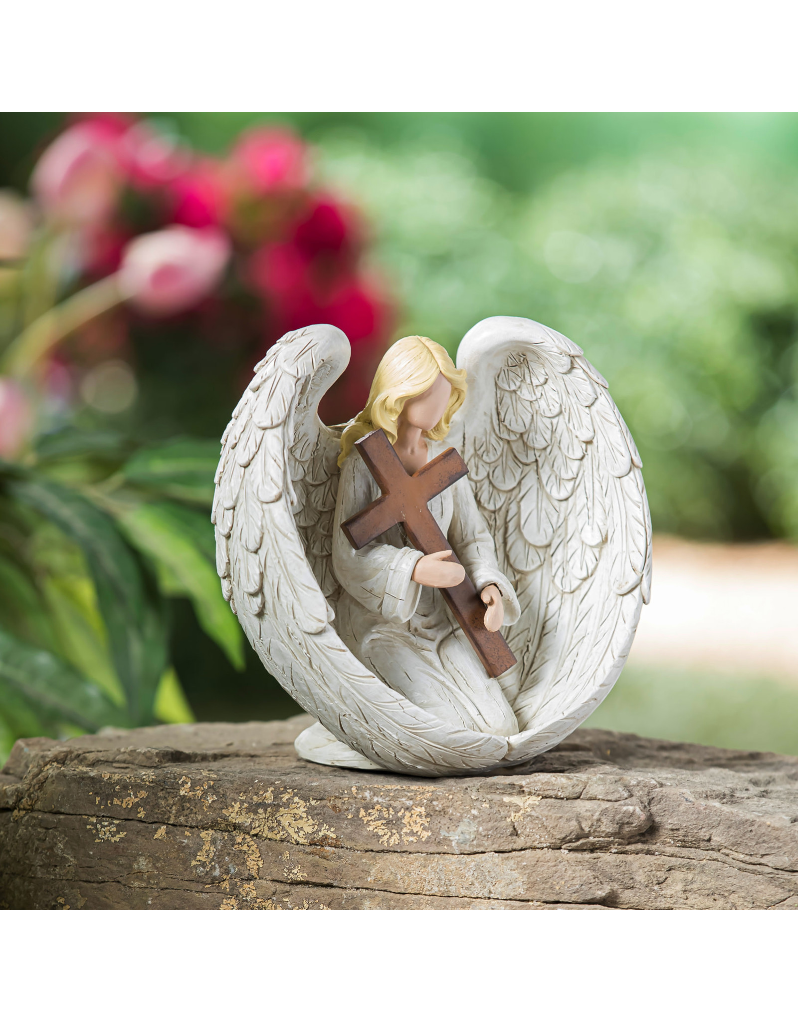 Evergreen Enterprises Angel with Cross Garden Statuary