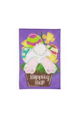 Evergreen Enterprises Hip Hop Bunny Garden Burlap Flag