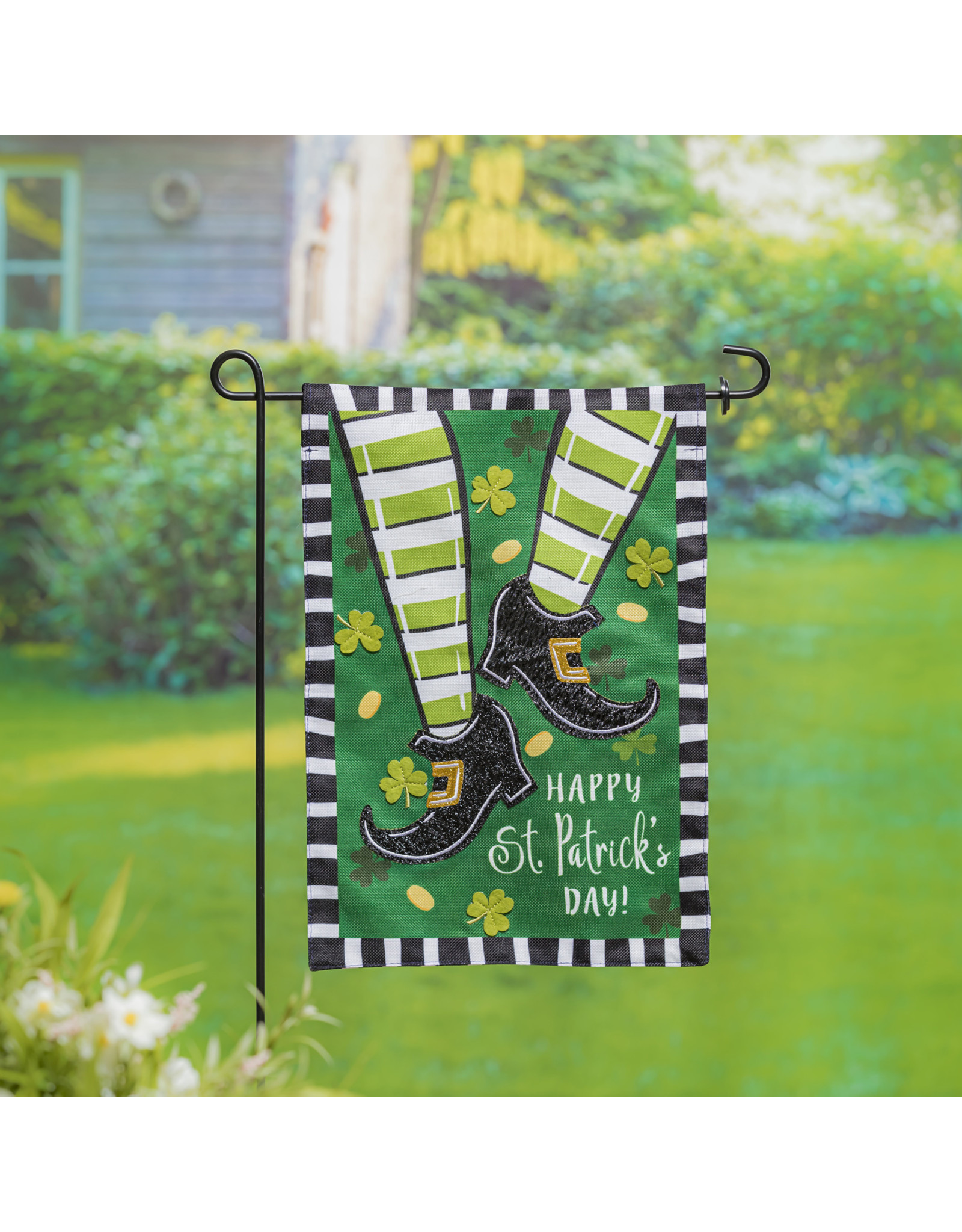 Evergreen Enterprises Dancing St. Patrick's Day Garden Burlap Flag