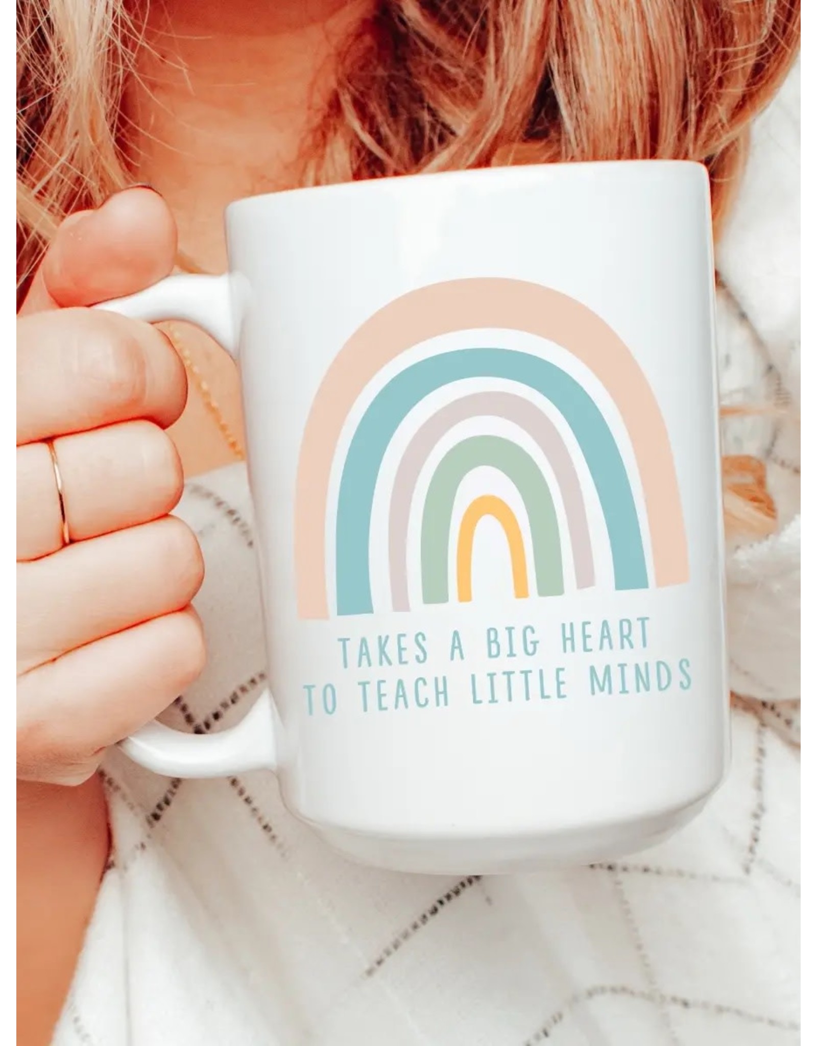 Quotable Life Takes A Big Heart Rainbow Teacher Mug