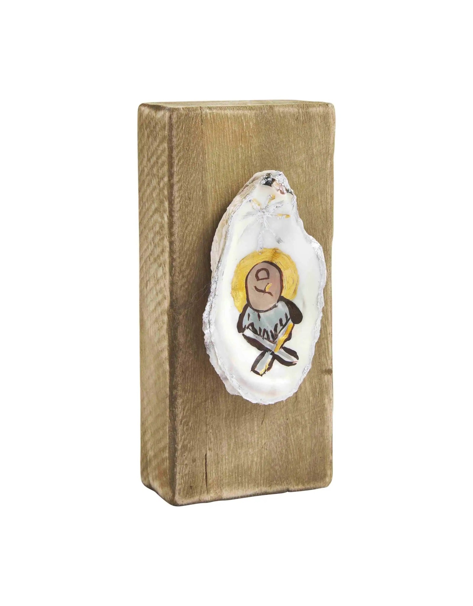 Mud Pie Baby Jesus Nativity Oyster Plaque