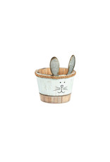 Evergreen Enterprises Wood Bunny Planter with Metal Ears, Set of 3