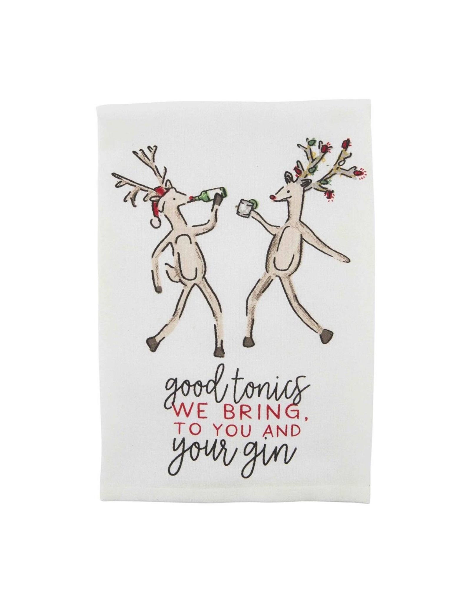 Mud Pie Reindeer Xmas Drinking Towel