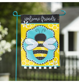 Evergreen Enterprises Buzzing Bee Welcome Garden Applique Flag