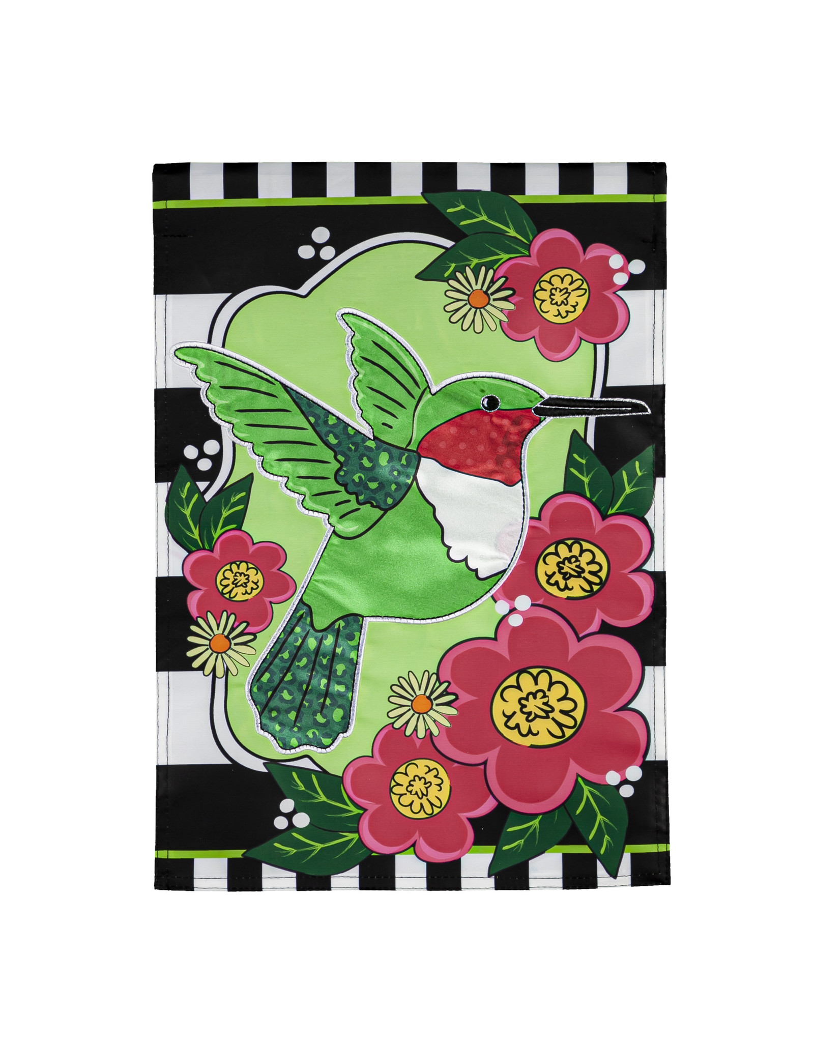 Evergreen Enterprises Spring Hummingbird Garden Applique Flag