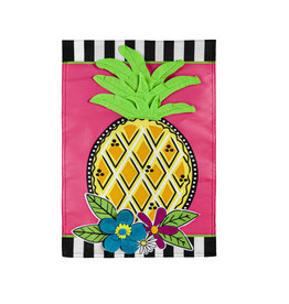 Evergreen Enterprises Bright Pineapple Garden Applique Flag