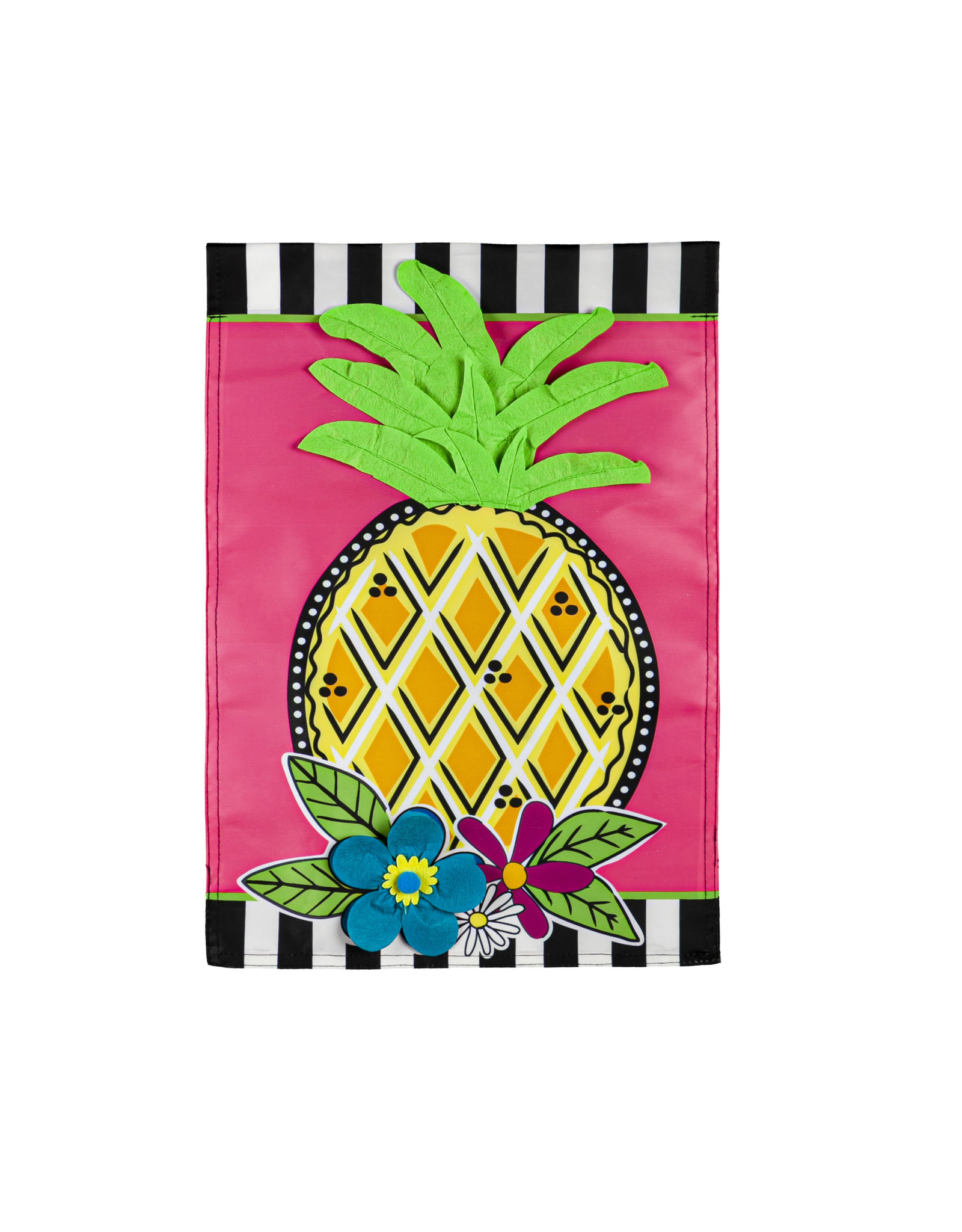 Evergreen Enterprises Bright Pineapple Garden Applique Flag