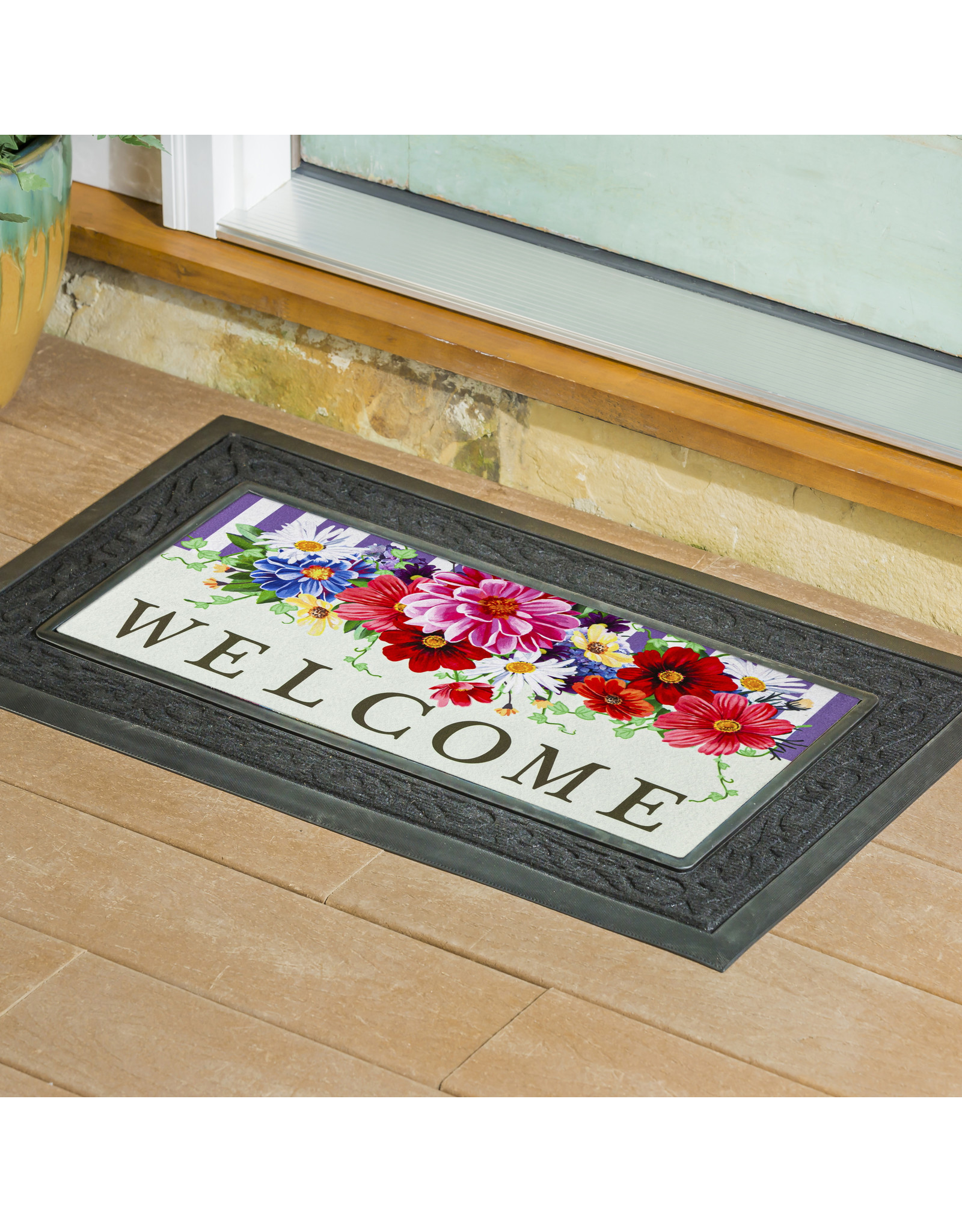 Home Sweet Home Floral Sassafras Mat - 10 x 22 Insert Doormat