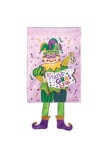 Magnolia Garden Flag Company Mardi Gras Jester Crazy Leg Flag