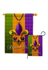 Two Group Flag Co. Mardi Gras Beads New Orleans Garden House 2-Sided Flag