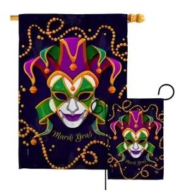 Two Group Flag Co. Joker Mardi Gras Springtime Decor Flag