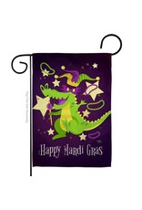 Two Group Flag Co. Mardi Gras Alligator Springtime Decor Flag