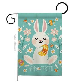 Two Group Flag Co. Cheerful Easter Bunny Garden Flag