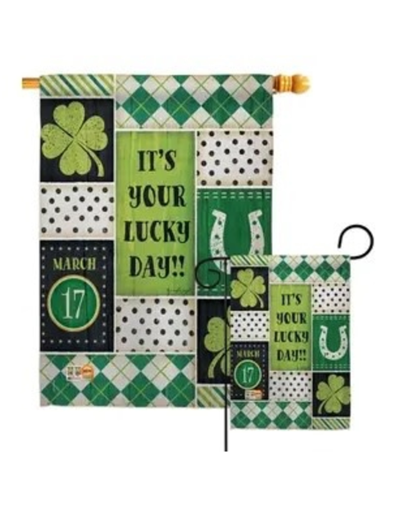 Two Group Flag Co. St Patricks Lucky Day Springtime Patrick Decor Flag