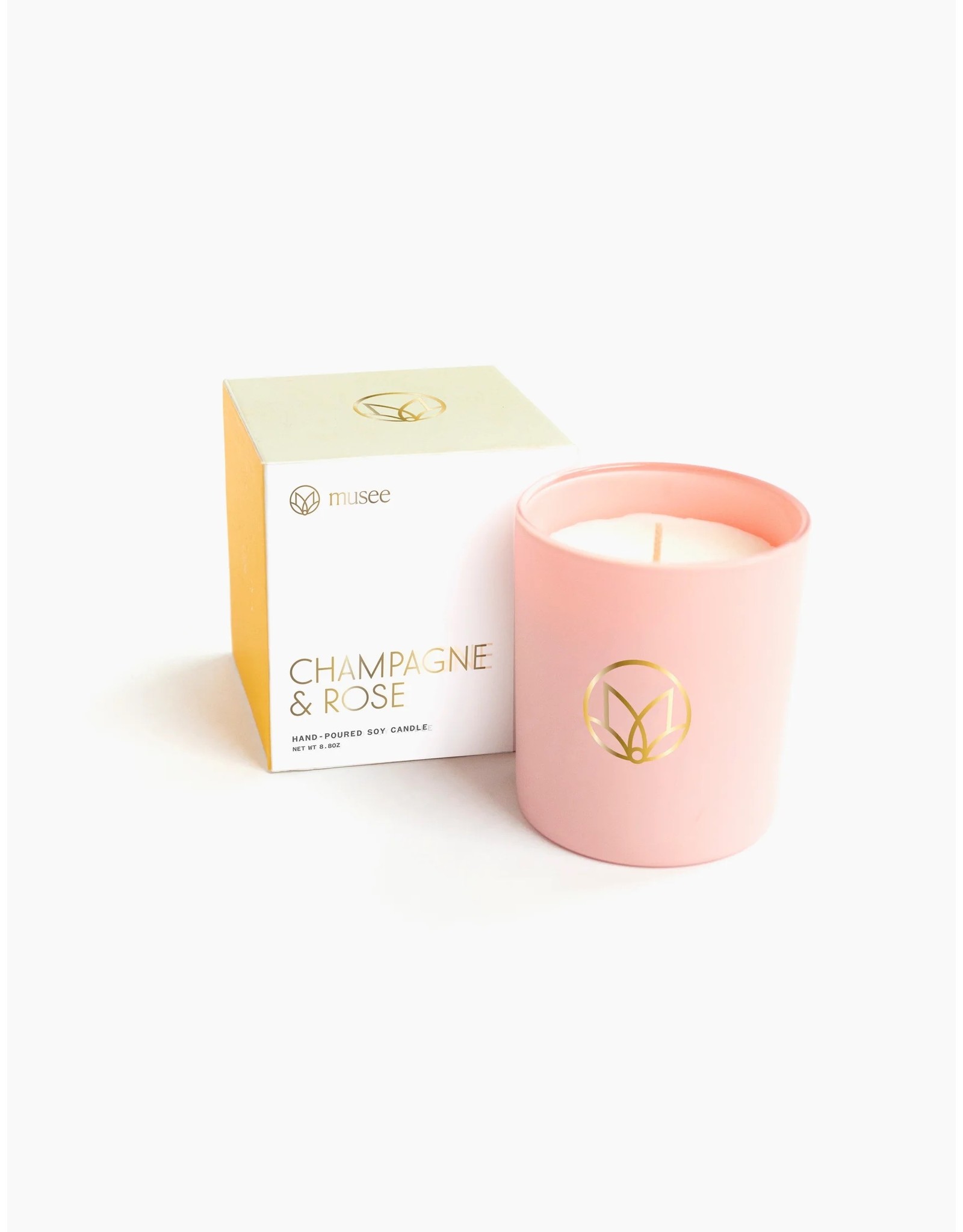 MUSEE BATH Champagne & Rose Soy Candle 8oz