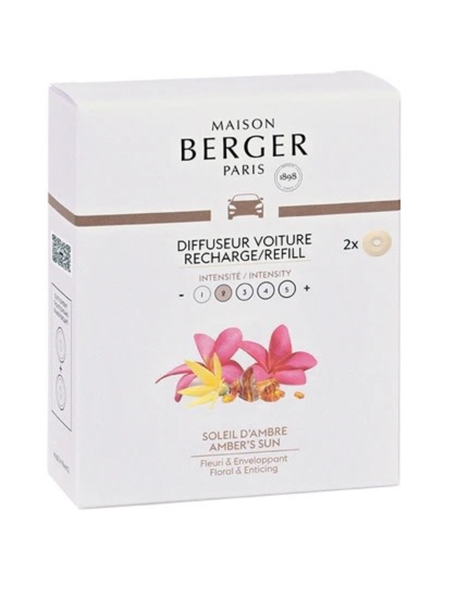 Maison Berger Car Refill-Set/2 Ceramic Amber’s Sun