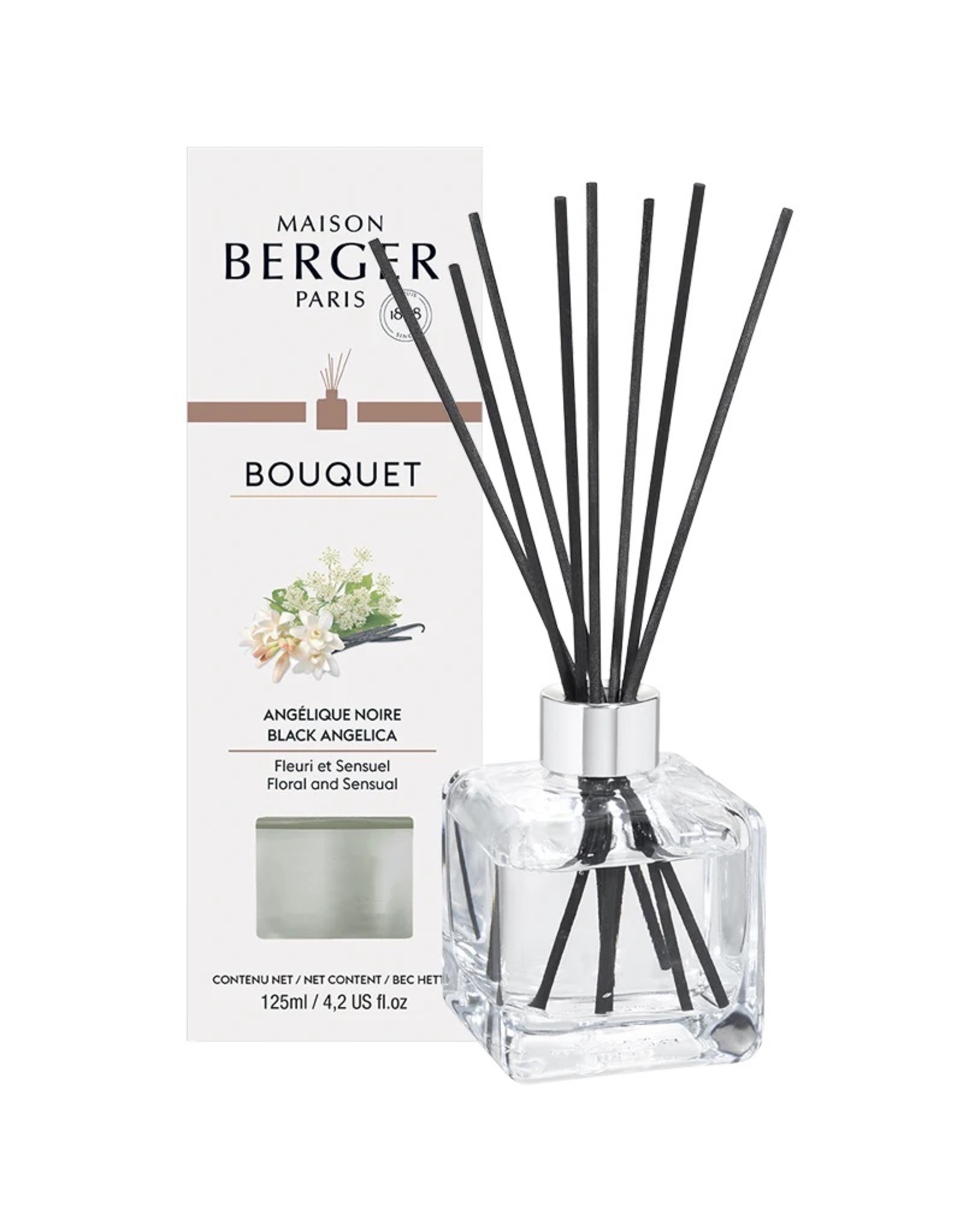 Maison Berger Black Angelica Pre-filled Cube Reed Diffuser