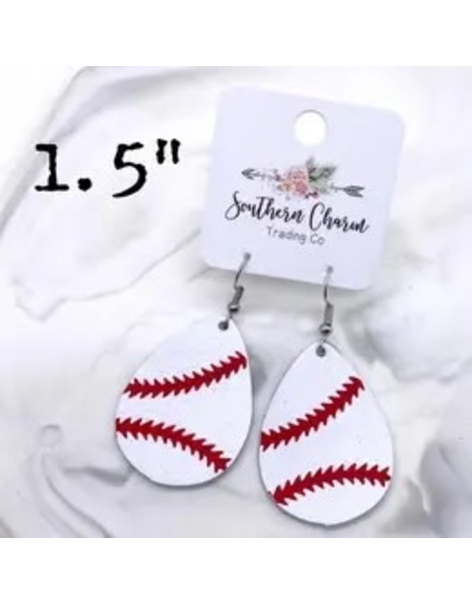 Doohickies/So. Charm Trade Baseball Teardrops 1.5"