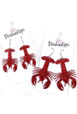 Doohickies/So. Charm Trade Glittery Red Crawfish Acrylic Dangles