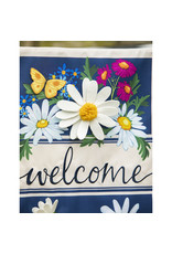 Evergreen Enterprises Welcome Daisies and Butterflies Everlasting Impressions Textile Décor