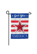 Evergreen Enterprises God Bless America Reversible Star Garden Linen Flag