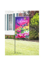 Evergreen Enterprises Welcome Dragonfly with Lily Pads Garden Lustre Flag