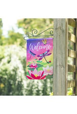 Evergreen Enterprises Welcome Dragonfly with Lily Pads Garden Lustre Flag