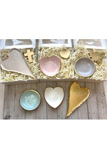 Michelle Allen Designs Mother's Day Colorful Jewelry Dish Box | Pink Heart | Gold Cross