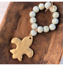 Place of Grace Designs Blessing Beads With Fleur De Lis - Duck Egg Blue