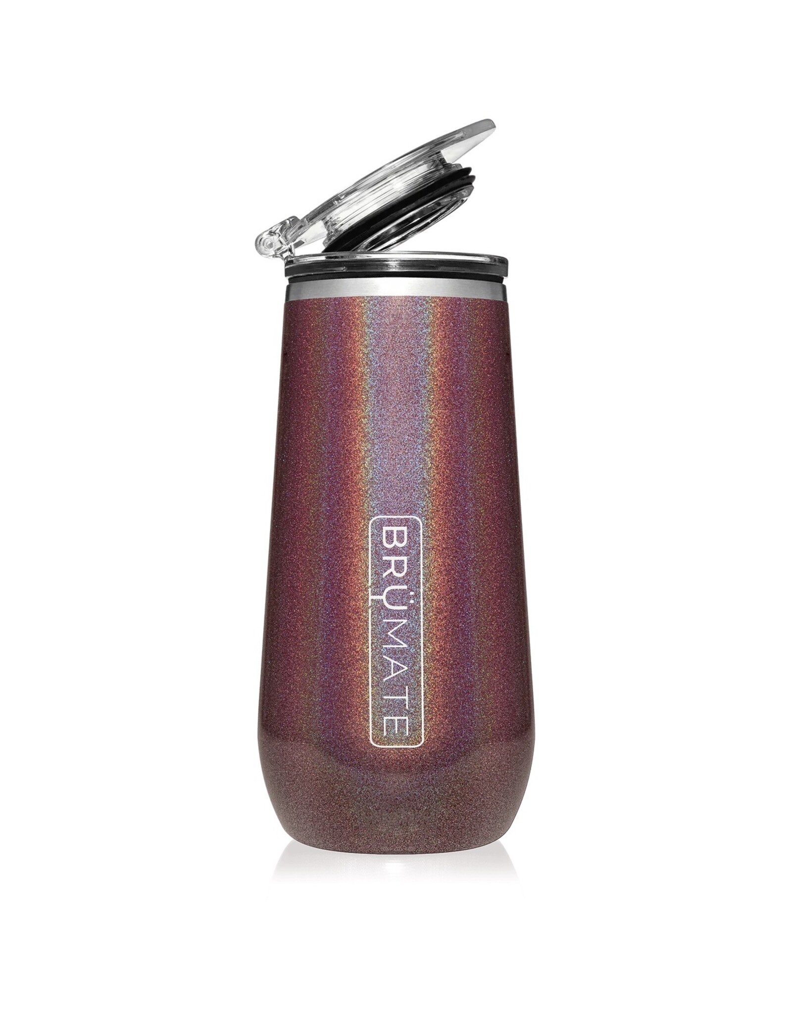 BruMate Champagne Flute 12oz | Glitter Merlot