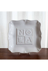 The Royal Standard NOLA Embossed Square Platter White 11.5x11.5