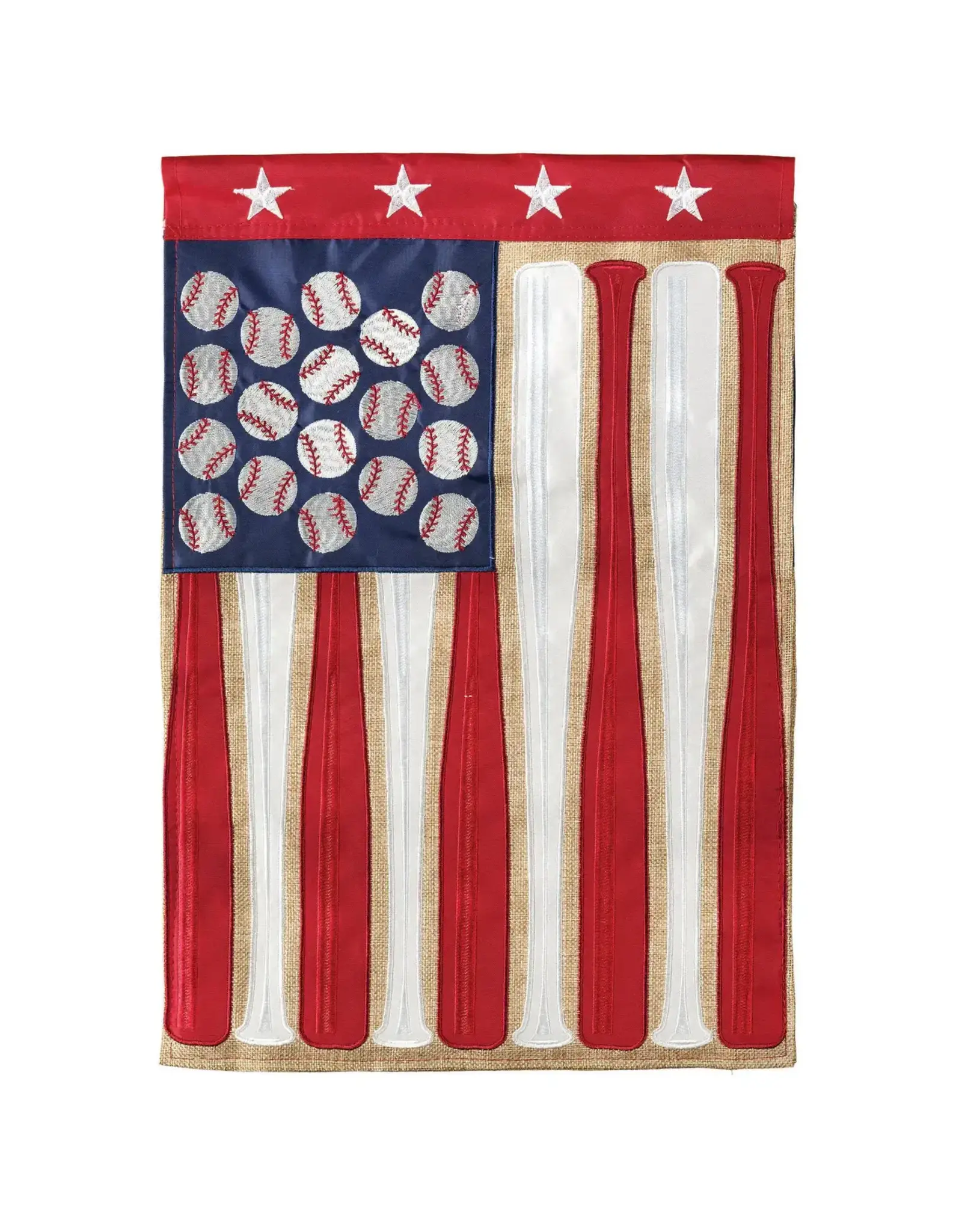 Magnolia Garden Flag Company Baseball -burlap garden flag