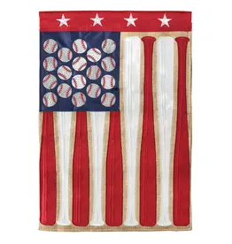 Magnolia Garden Flag Company Baseball -burlap garden flag