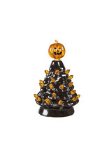 Evergreen Enterprises 5" LED Ceramic Halloween Tree Table Decor with Jack-O-Lantern Topper