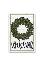 Magnolia Lane Welcome Wreath Garden Flag