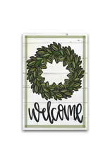 Magnolia Lane Welcome Wreath Garden Flag