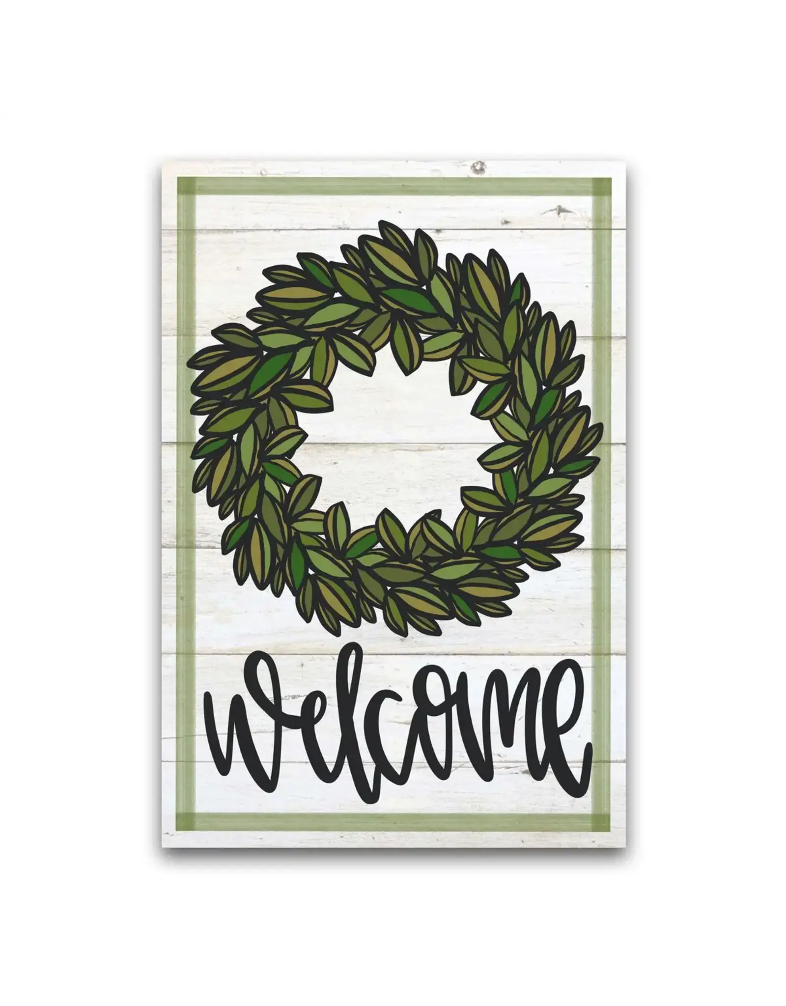 Magnolia Lane Welcome Wreath Garden Flag