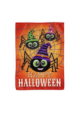 Evergreen Enterprises Happy Halloween Spiders Garden Applique Flag