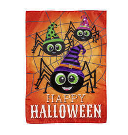 Evergreen Enterprises Happy Halloween Spiders Garden Applique Flag