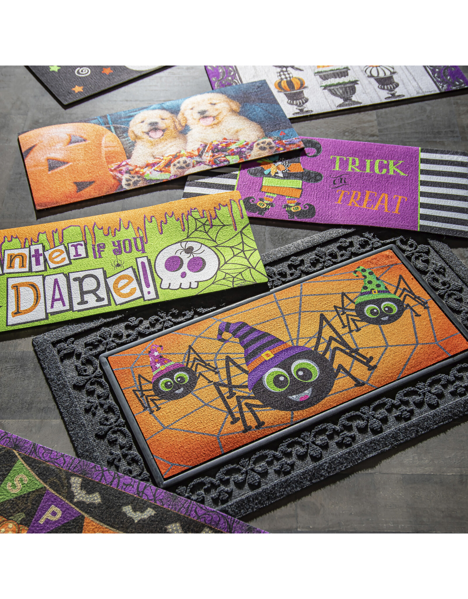 Evergreen Enterprises Happy Halloween Spiders Sassafras Switch Mat