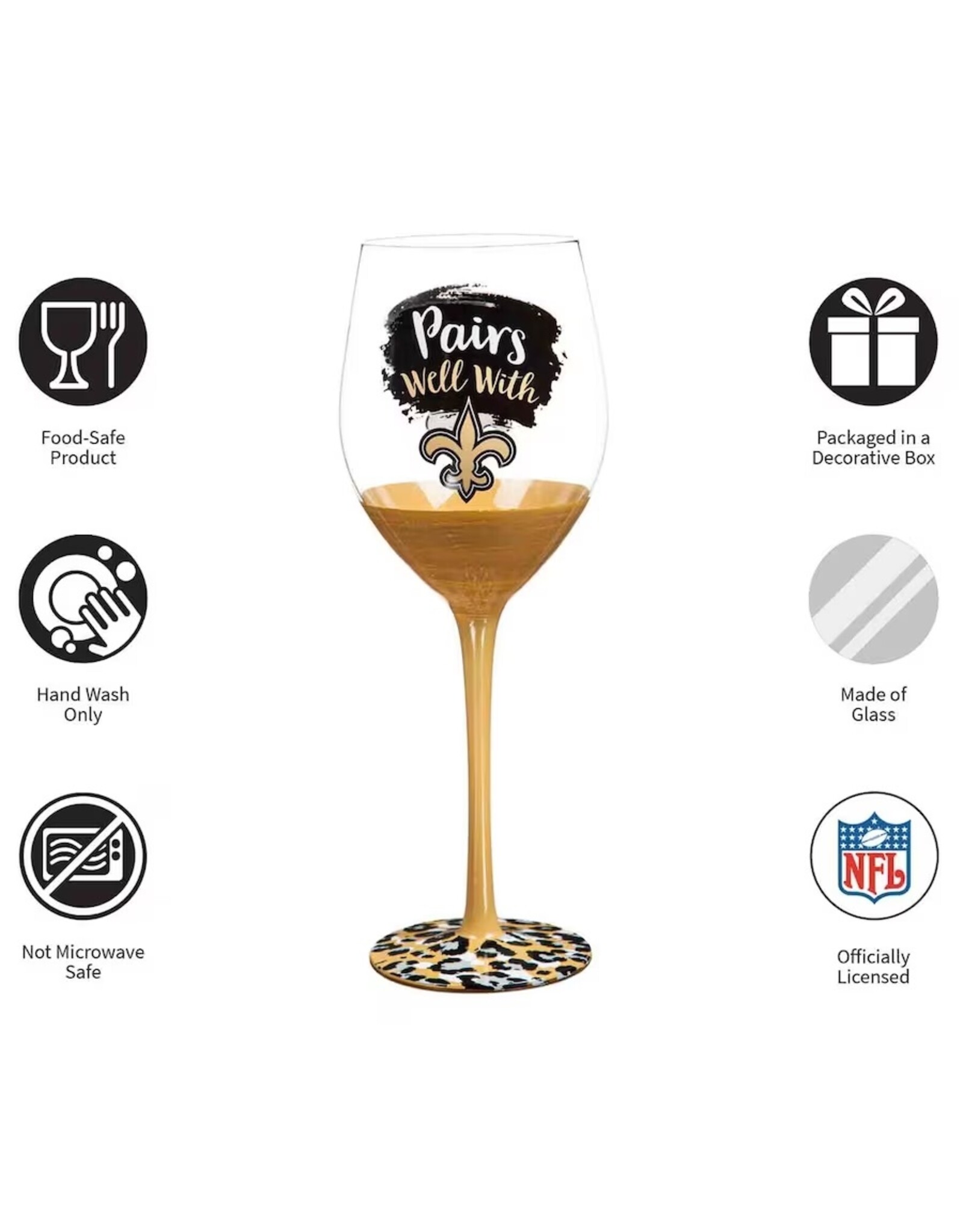 Evergreen Enterprises New Orleans Saints, 17oz Boxed Stemware