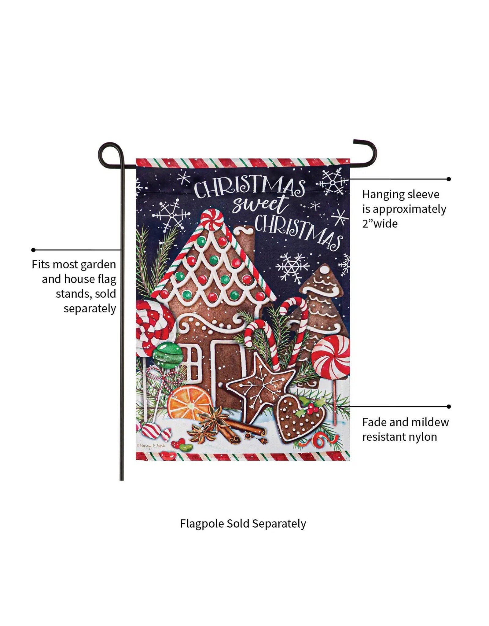 Evergreen Enterprises Sweet Christmas Garden Suede Flag